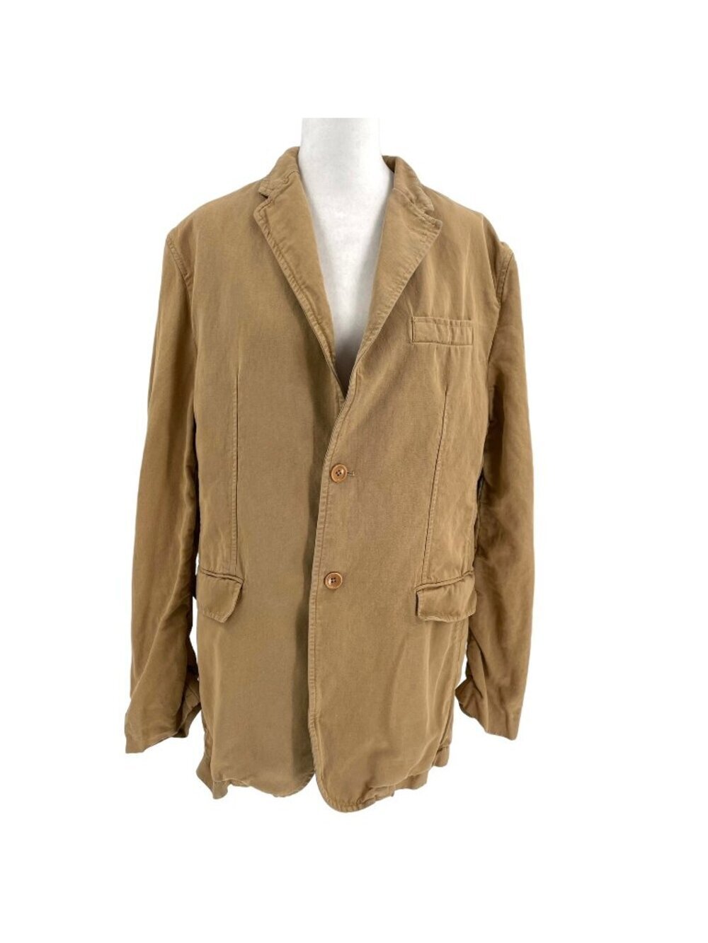 Banana Republic Linen Blend Boyfriend Fit Blazer Button Front Khaki size Large